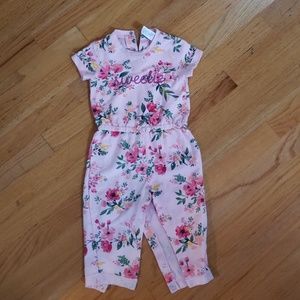Carters toddler floral print jumpsuit